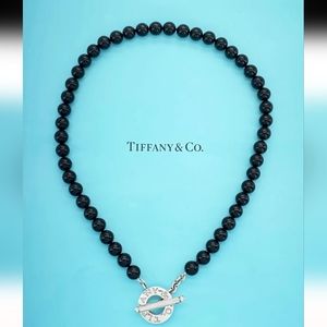 Tiffany & Co. Black Onyx Bead Toggle Necklace